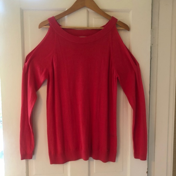 Calvin Klein Sweaters - Calvin Klein coral cold shoulder sweater